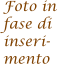 Foto in  fase di inseri- mento